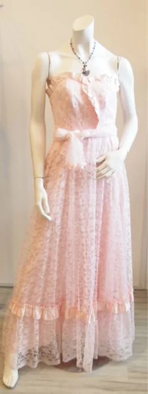 In the Right Lace Vintage Pink Dress With Matching Shawl Lace Evening Dress