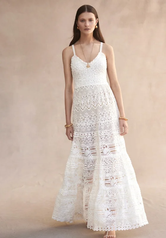 LUCIA LACE MAXI DRESS WHITE Lace Wedding Gown