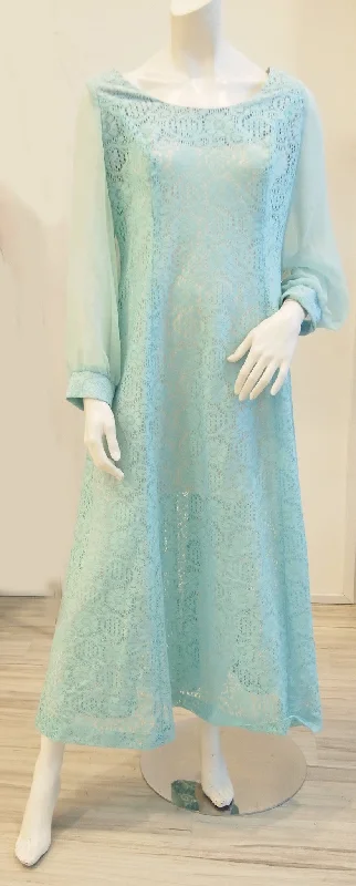 60s Aqua Goddess Lace Vintage Dress Lace Dress Perfect