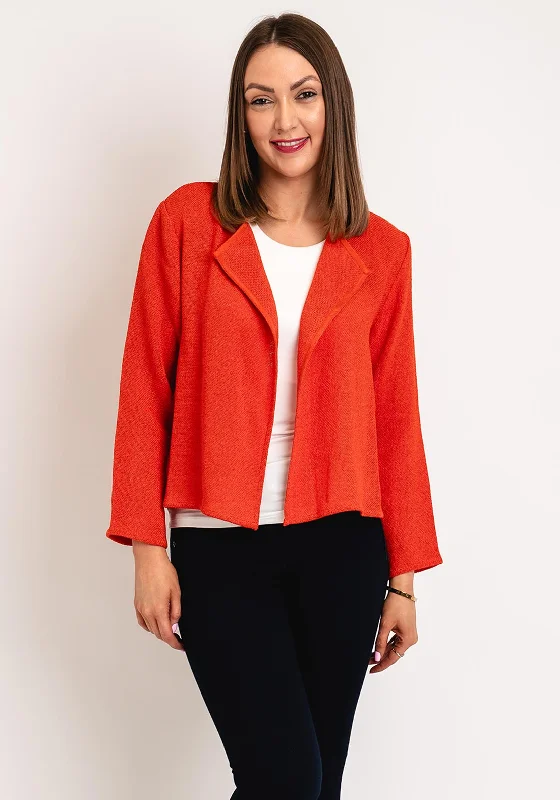 Masai Julitta Boucle Short Open Jacket, Orange Women's heated jackets