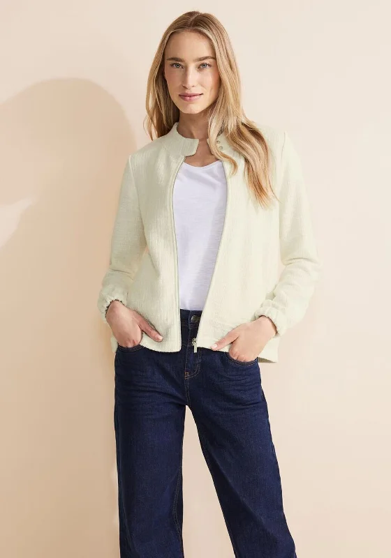 Street One Lightweight Knit Jacket, White Women's military-style jackets