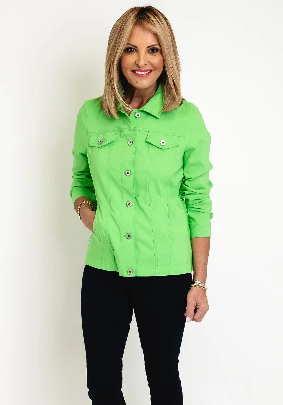 Robell Happy Denim Effect Jacket, Bright Green Women's mid-range jackets