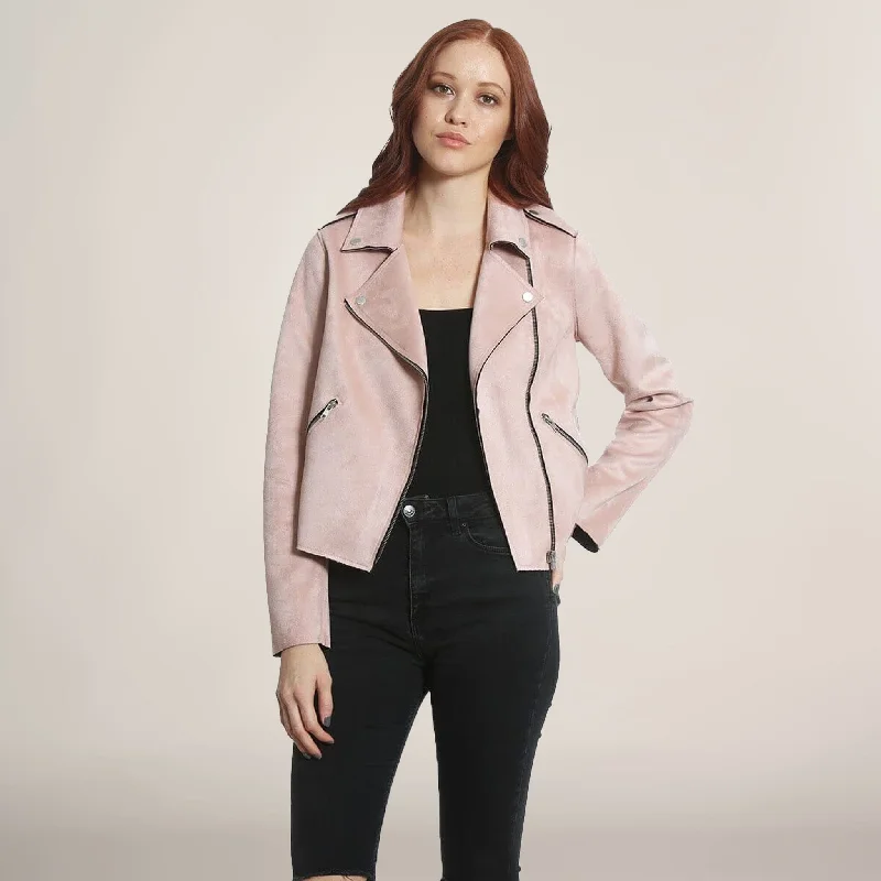 Women's Faux Suede Moto Jacket Women's transitional jackets