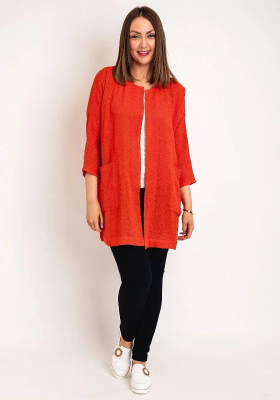 Masai Jarmis Boucle Open Jacket, Orange Women's H&M jackets