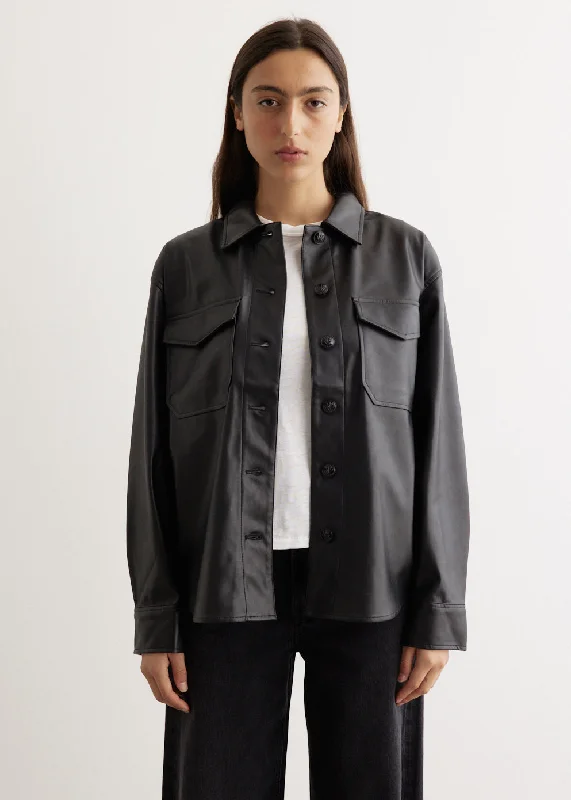 Camilla Faux Leather Shirt Jacket Women's date night jackets