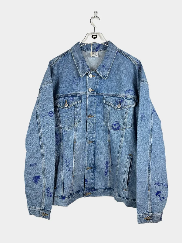 Denim Scribbled Jacket Women's formal jackets