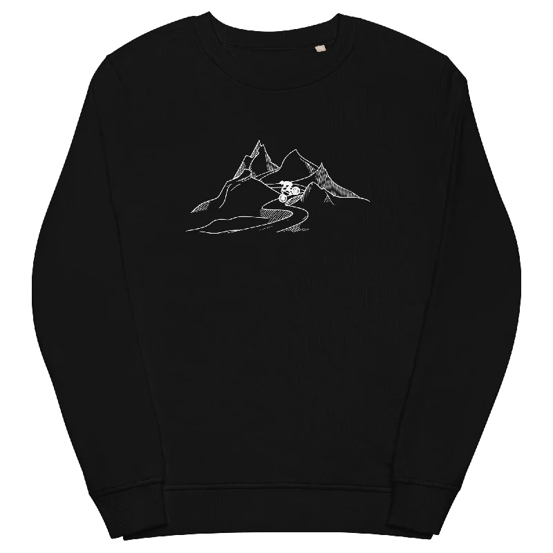 Mountainbiker fährt Downhill - (M) - Unisex Premium Organic Sweatshirt Zip-up Sweatshirt Look