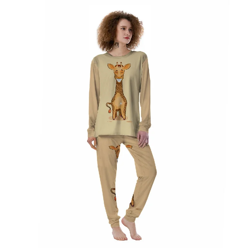 Giraffe Smiley Face Print Women's Pajamas Macy’s pajama sets