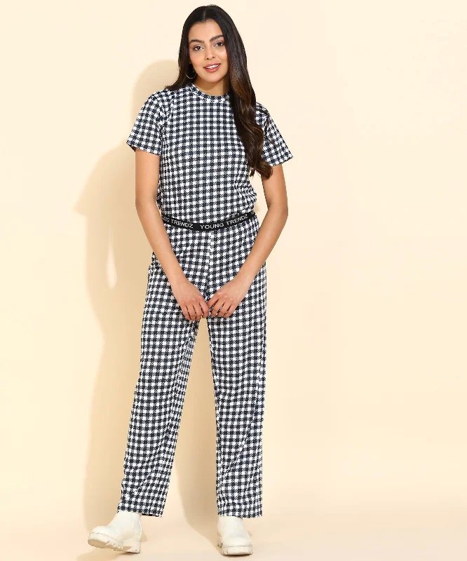 Women Printed T.Shirt & Pyjama Co-Ord Set Work-from-home pajama sets