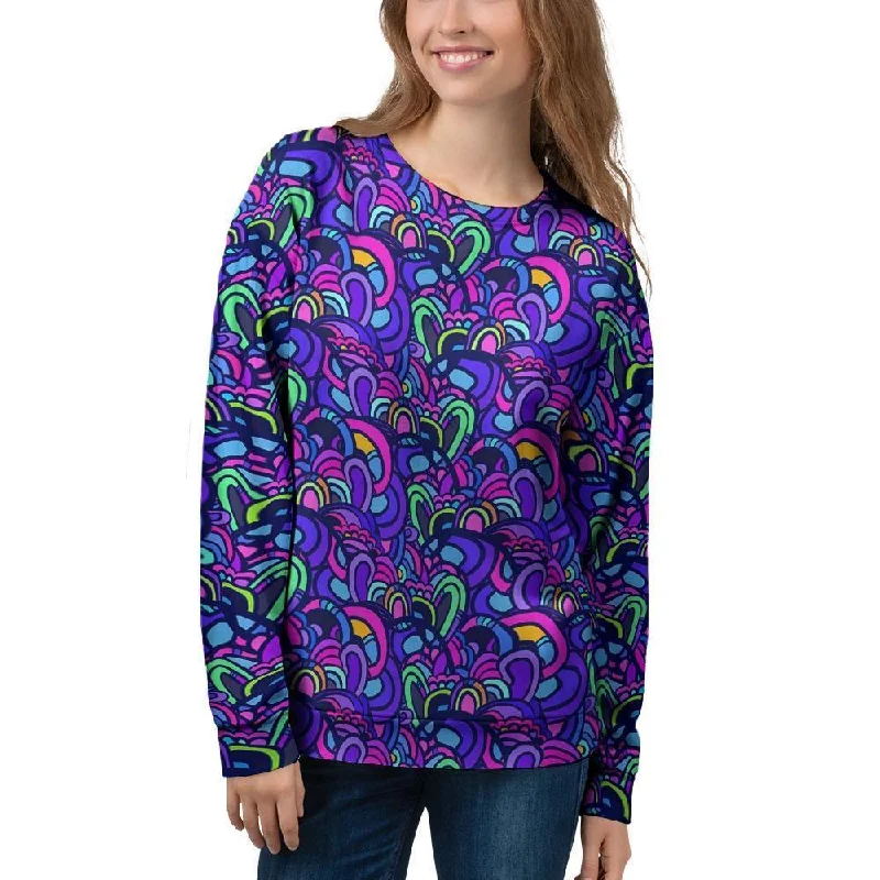 Blue Psychedelic Women's Sweatshirt Chunky knit sweaters