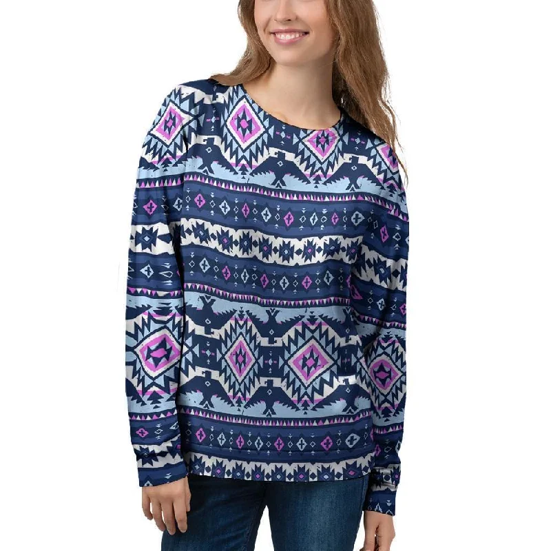 Blue Tribal Aztec Eagles Women's Sweatshirt Columbia sweaters