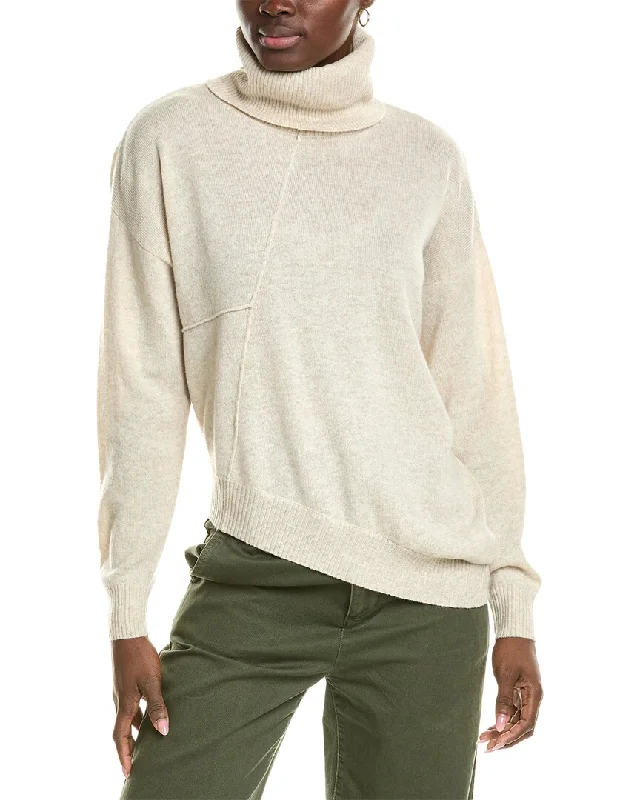 Brodie Cashmere Wool & Cashmere-Blend Asymmetrical Mock Neck Jumper Soft-touch sweaters