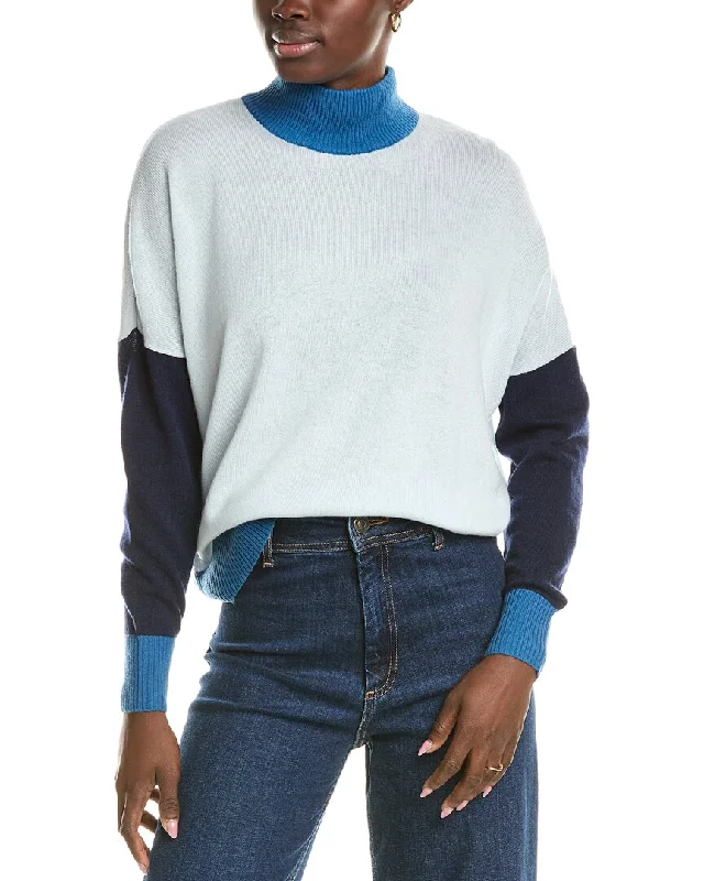 Brodie Cashmere Wool & Cashmere-Blend Color Block Jumper Cozy knit sweaters for winter