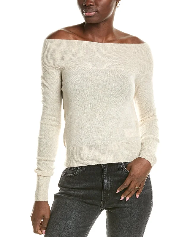 Brodie Cashmere Wool & Cashmere-Blend Off The Shoulder Jumper Streetwear sweaters