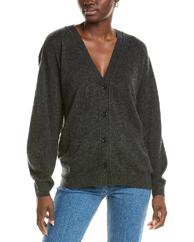 Brodie Cashmere Wool & Cashmere-Blend Roll Edge Luxe Cardigan Elegant sweaters