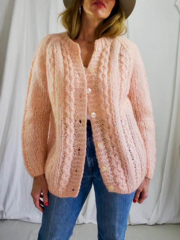 Soft Peach Italian Mohair Sweater Sporty sweaters