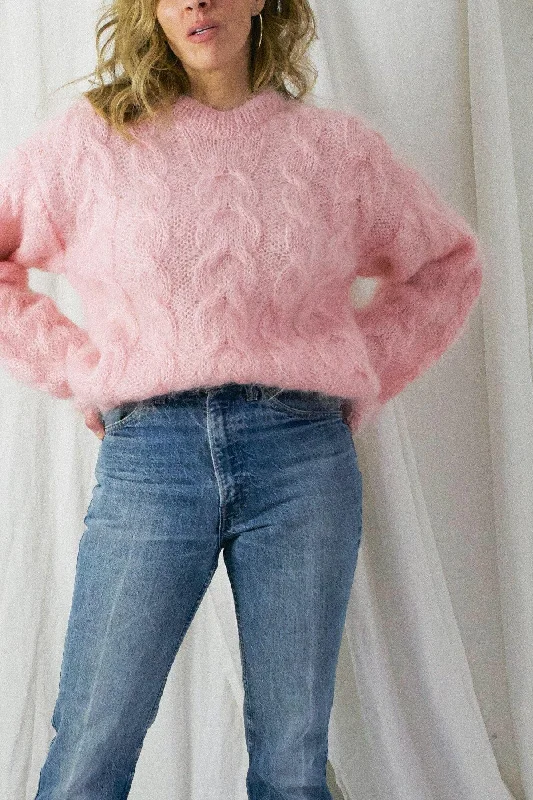 Vintage Pink Fluffy Mohair Sweater Luxury sweaters