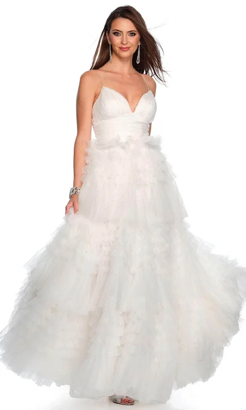 Dave & Johnny Bridal 11588 - Spaghetti Strap Tulle Bridal Gown Classic Lace Gown