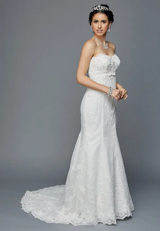 DeKlaire Bridal 349 Embellished Bodice Strapless Wedding Gown Modern Bridal Gown