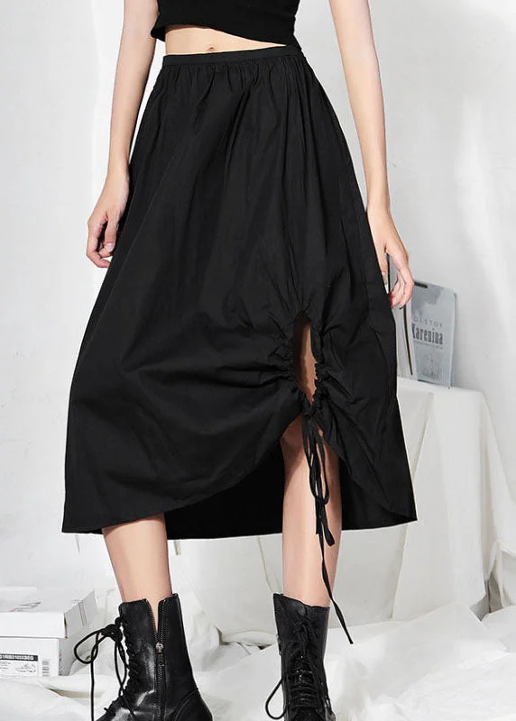 Bohemian Black Casual A Line Summer Skirt Vacation unclassified skirts