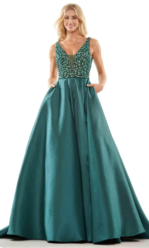 Colors Dress 2966 - Beaded Sleeveless Ballgown Gothic party dresses