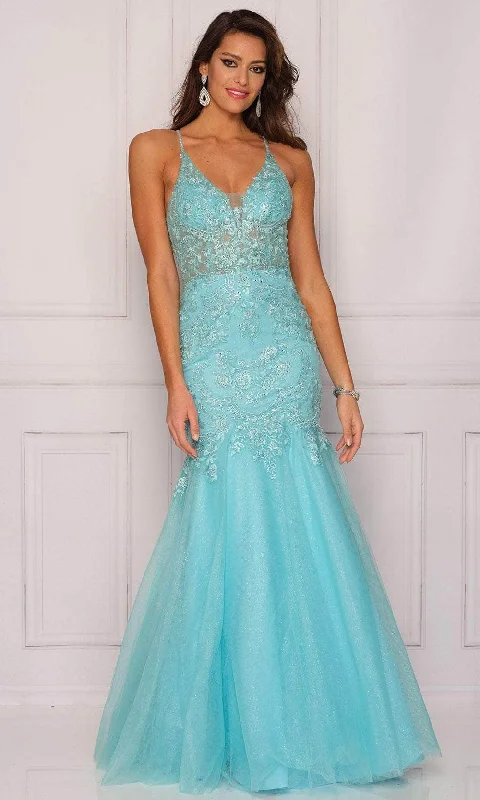 Dave & Johnny A10459 - Laced Fit And Flare Prom Gown Summer party dresses