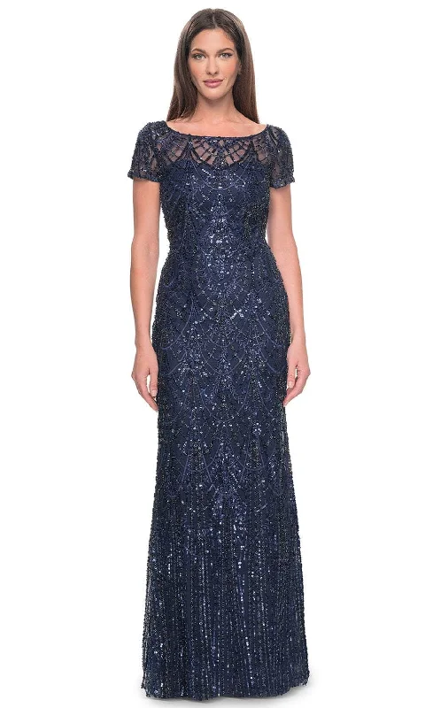 La Femme 31709 - Bateau Neck Beaded Evening Dress Fall party dresses