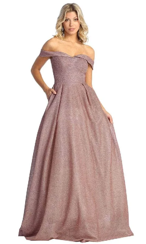 May Queen - Sweetheart Glittered Prom Gown MQ1915 - 1 pc Burgundy In Size 18 Available Elegant party dresses