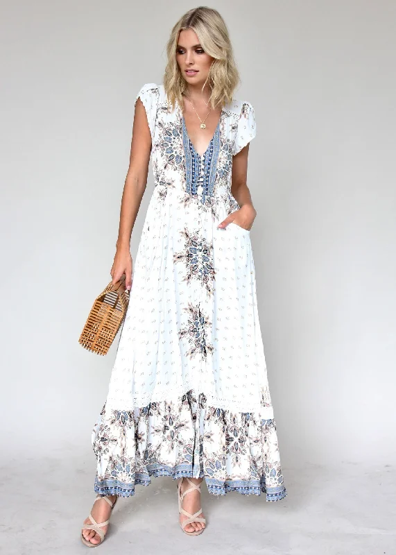 Carmen Maxi Dress - Gemstone Ruffled maxi dresses