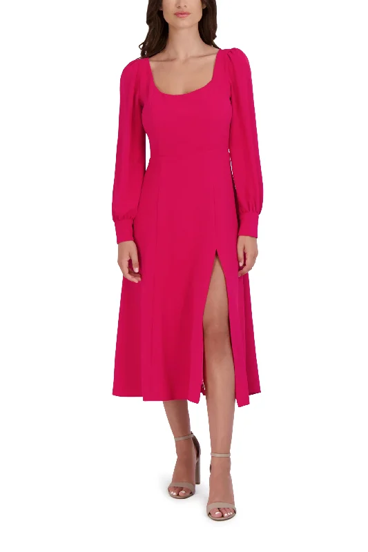 Julia Jordan Long Sleeve Front Slit Dress Lightweight maxi dresses for hot weather