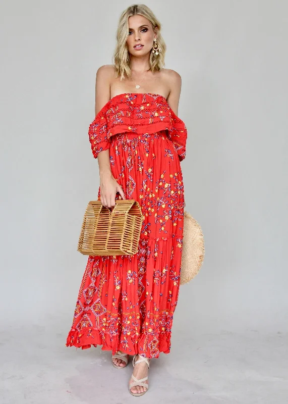 Karlie Off Shoulder Maxi - Sebastian Spring maxi dresses