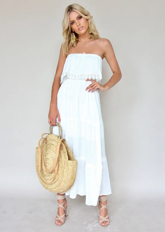 Loved & Adorned Maxi Dress - White Shein maxi dresses