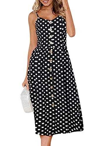 Women Sexy Front Button Dress Backless Dress Casual Vocation Dress Sleeveless Printed Beach Party Midi Dress Goth midi dresses