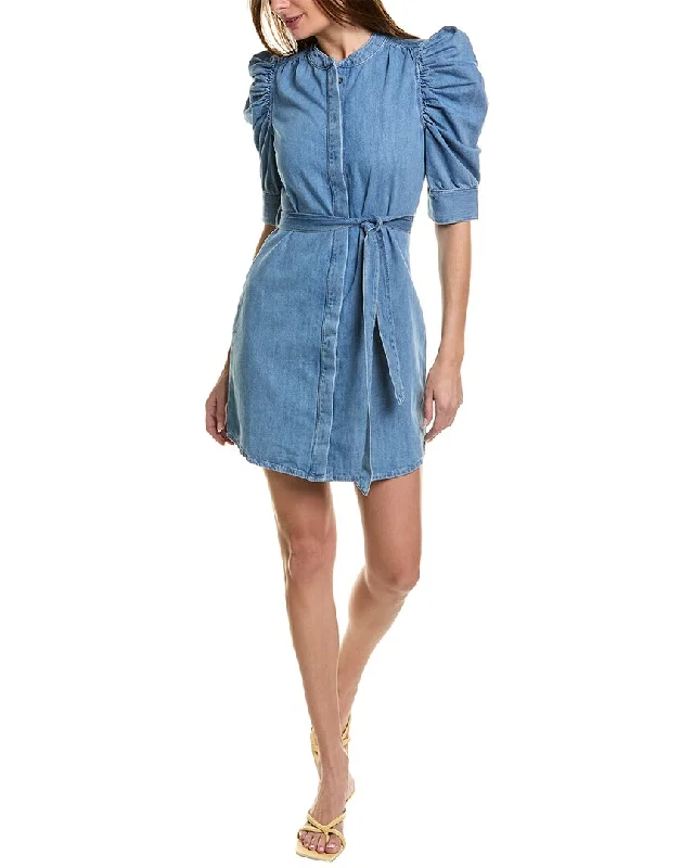 FRAME Denim Gillian Denim Mini Dress Lace Mini Skirt