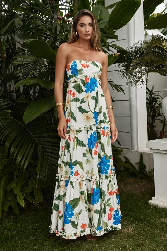 DARIA MAXI DRESS - WHITE FLORAL Maxi Skirt Set