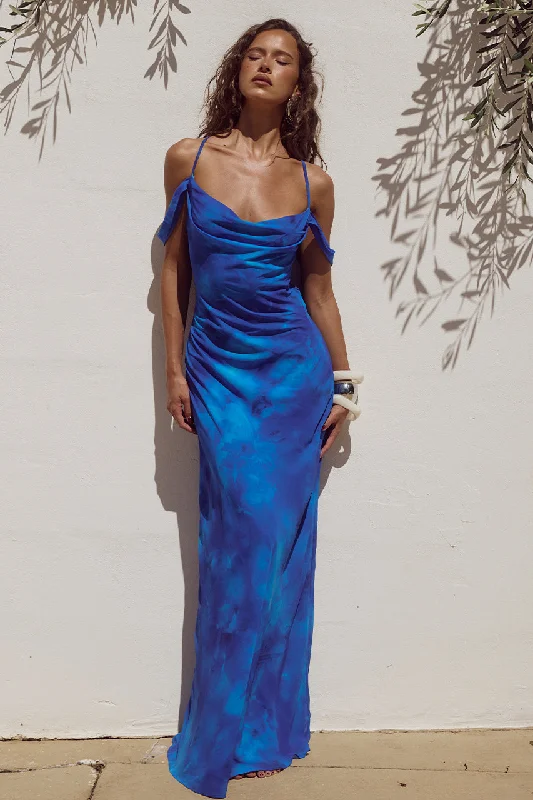 LAVONI MAXI DRESS - RAMONA BLUE Embellished Maxi Skirt