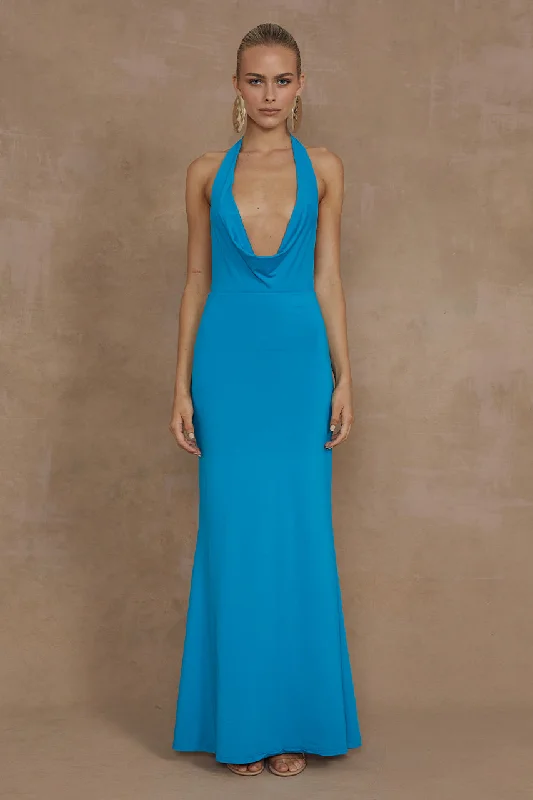 LORITA MAXI DRESS - AQUA Cozy Maxi Skirt