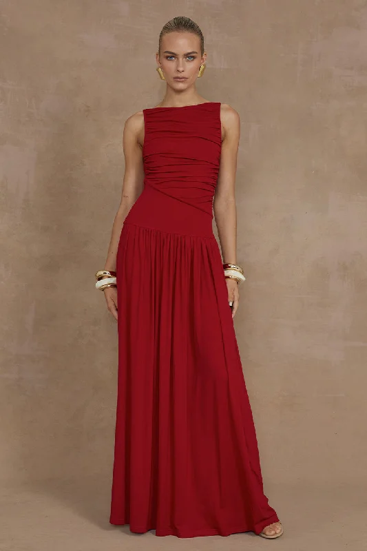 NALLA MAXI DRESS - CHERRY Formal Maxi Outfit