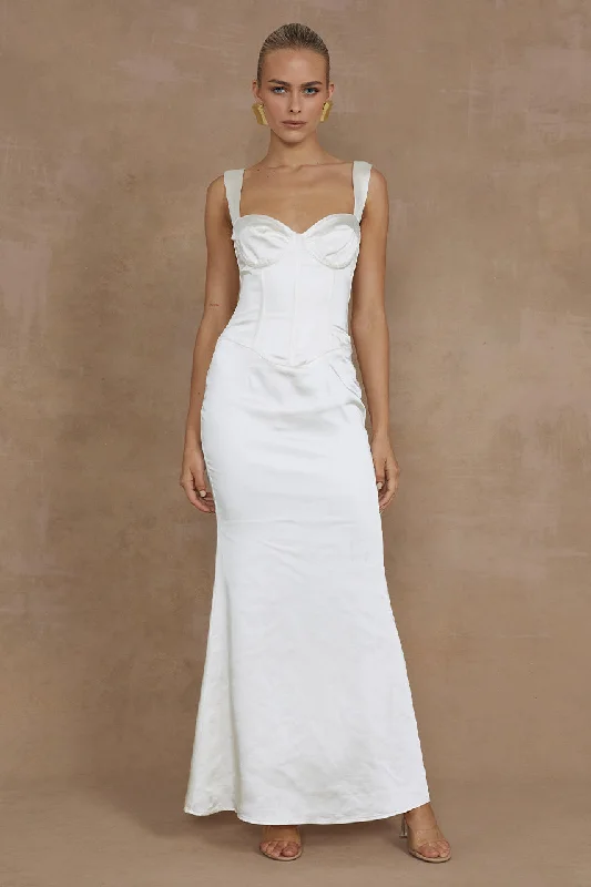 OURA MAXI DRESS - IVORY Front Pocket Maxi