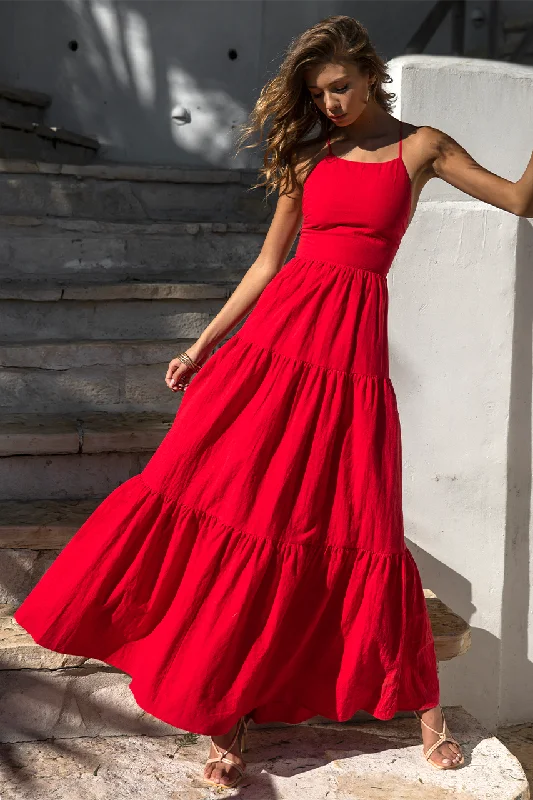 REMY MAXI DRESS - RED Tulle Maxi Skirt