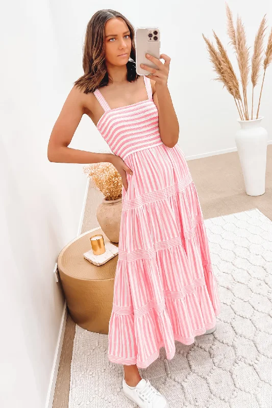 Avianna Midi Dress Pink A-line Midi Skirt