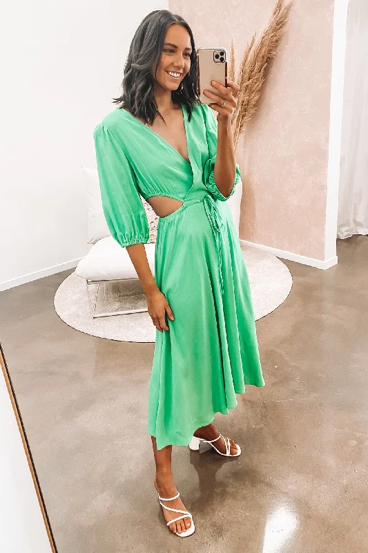 Bailey Midi Dress Green Slim Midi Skirt