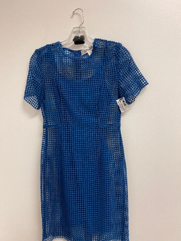 Blue Dress Party Midi Diane Von Furstenberg, Size Xs Printed Midi Outfit