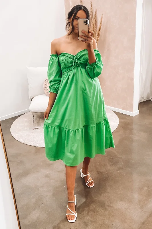 Gloria Midi Dress Green Midi Skirt Style