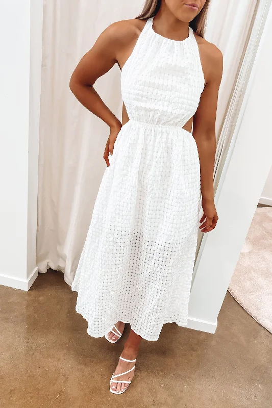 Gordon Midi Dress White Ruffled Midi Skirt