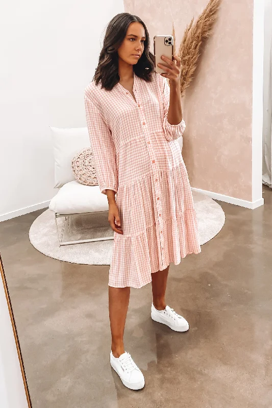 Natalia Midi Dress Pink Midi Skirt Trend