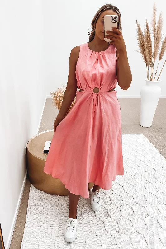 Pipa Midi Dress Pink Midi Skirt Look