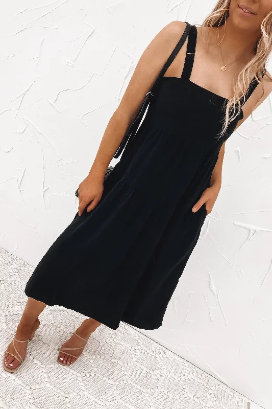 Willa Midi Dress Black Bright Midi Skirt